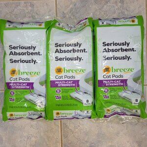 x24 Purina Breeze Tidy Cats Odor Control Cat Pads Refills x4 pkgs x8 pc each